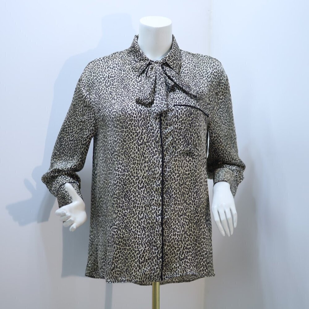 Zara  Leopard Animal Printed Long Shirt Top Woman Size S NEW WITH TAG!